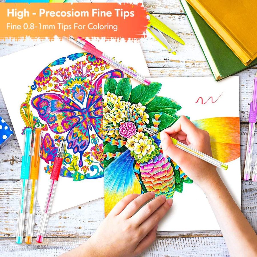 Soucolor 120-Piece Gel Pen Set, 60 Pens + 60 Refills, Black Case — view 4