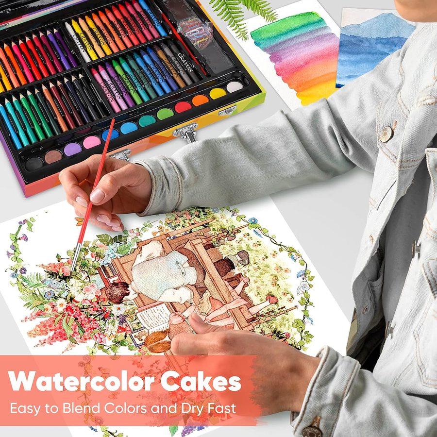 Soucolor 183-Piece Art Kit in Wooden Case — view 5
