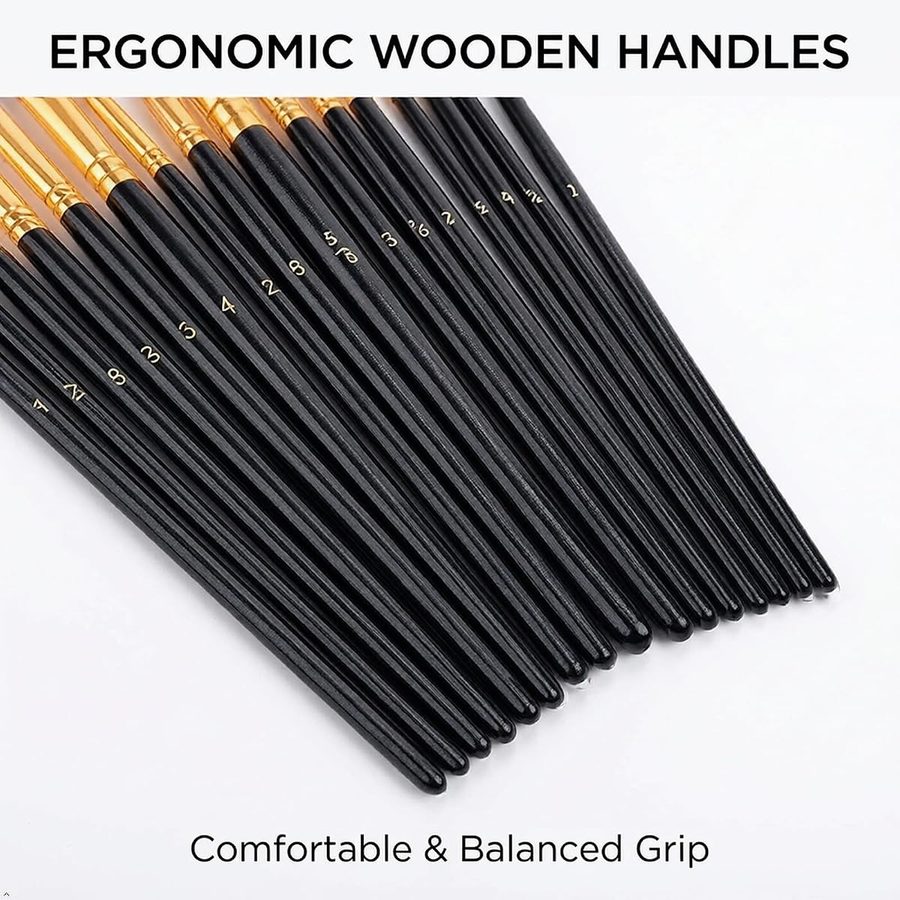 Soucolor Pointed Tip Paint Brushes, 20 Pieces in 10 Sizes — view 5