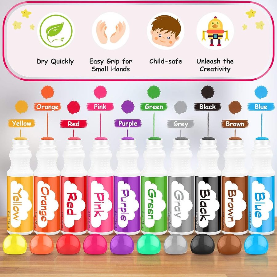 Soucolor Washable Dot Markers, 10 Colors with 48-Page Book — view 2