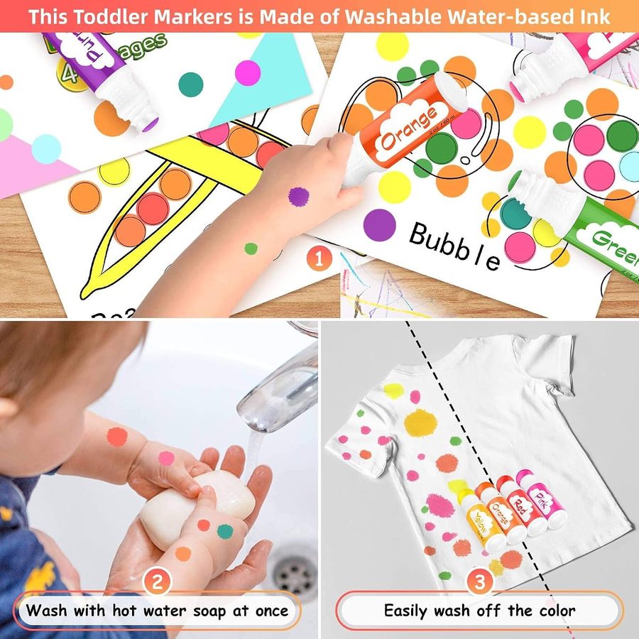 Soucolor Washable Dot Markers, 10 Colors with 48-Page Book — view 3