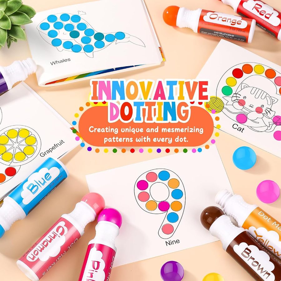 Soucolor Washable Dot Markers for Toddlers, 16-Pack in 8 Colors — view 4